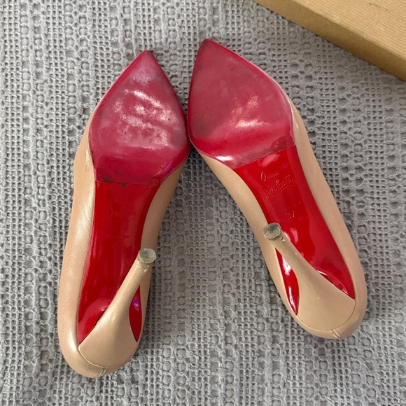 Christian Louboutin Apostrophy Nude 100 NAPPA Pumps - Picture 6 of 11